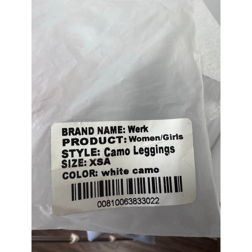 Women’s Werk Dance-wear White Camo Leggings XS - Picture 10 of 11